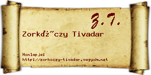 Zorkóczy Tivadar névjegykártya