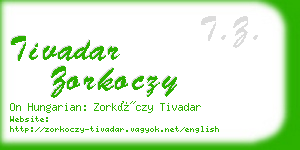 tivadar zorkoczy business card